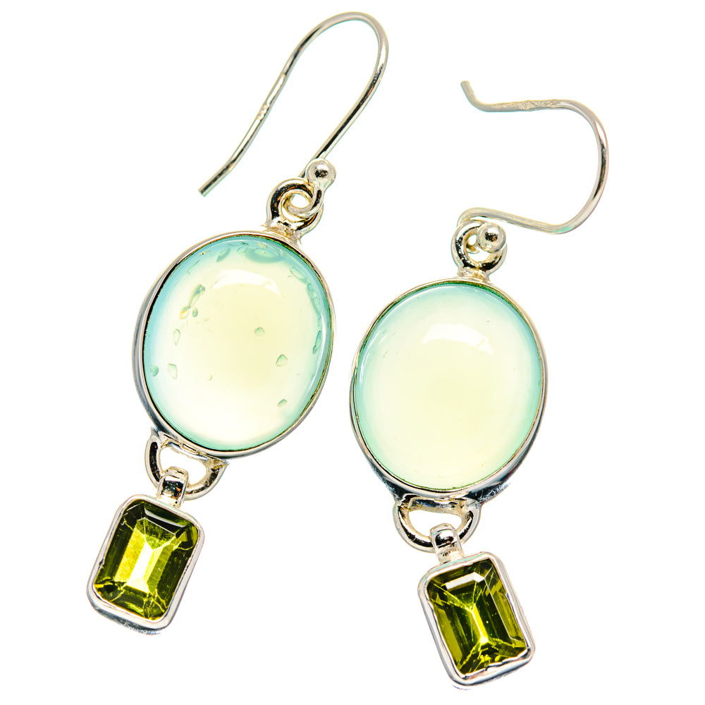 Aqua Chalcedony Earrings handcrafted by Ana Silver Co - EARR423938