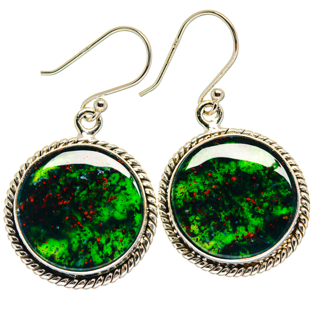 Bloodstone Earrings handcrafted by Ana Silver Co - EARR423948