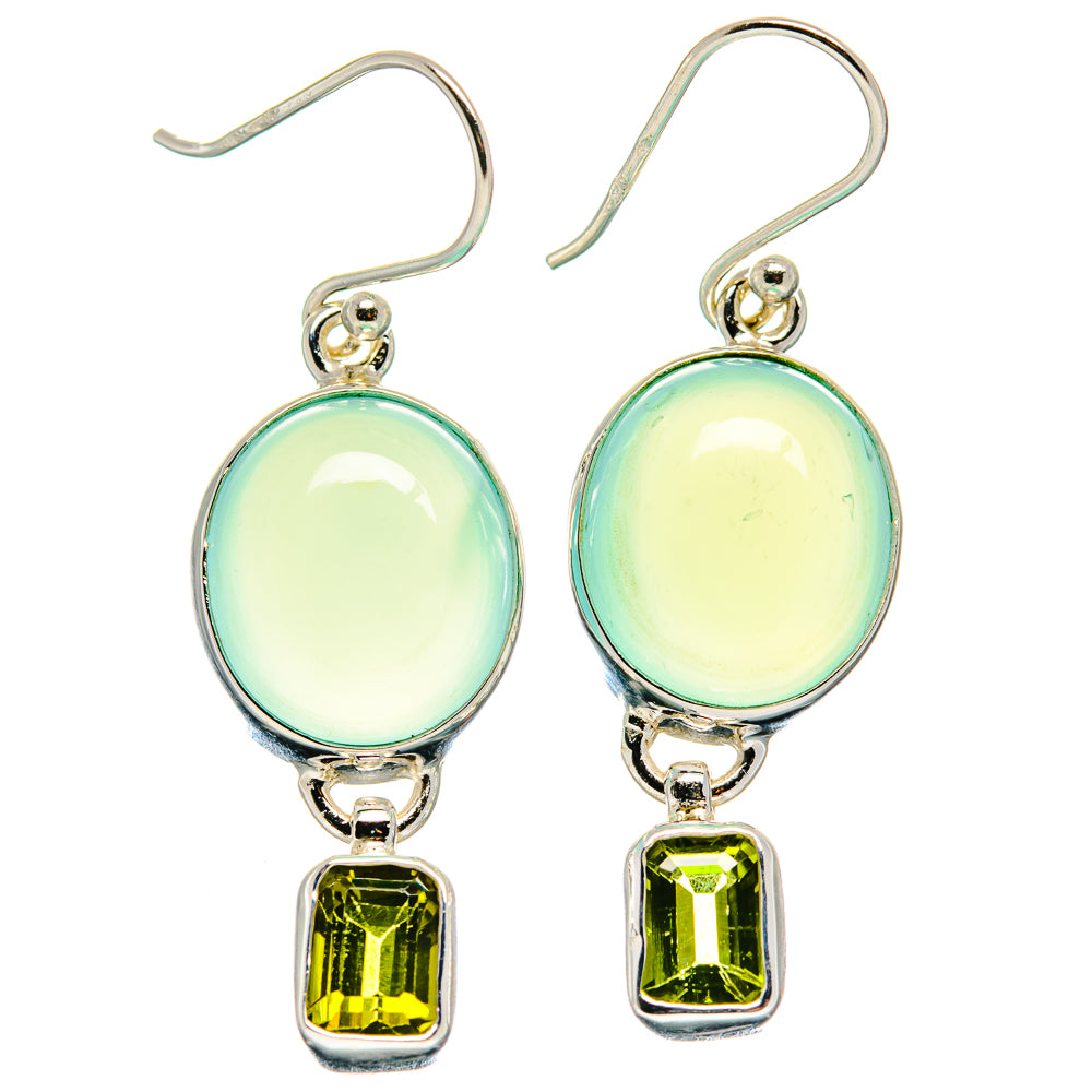 Aqua Chalcedony Earrings handcrafted by Ana Silver Co - EARR423950