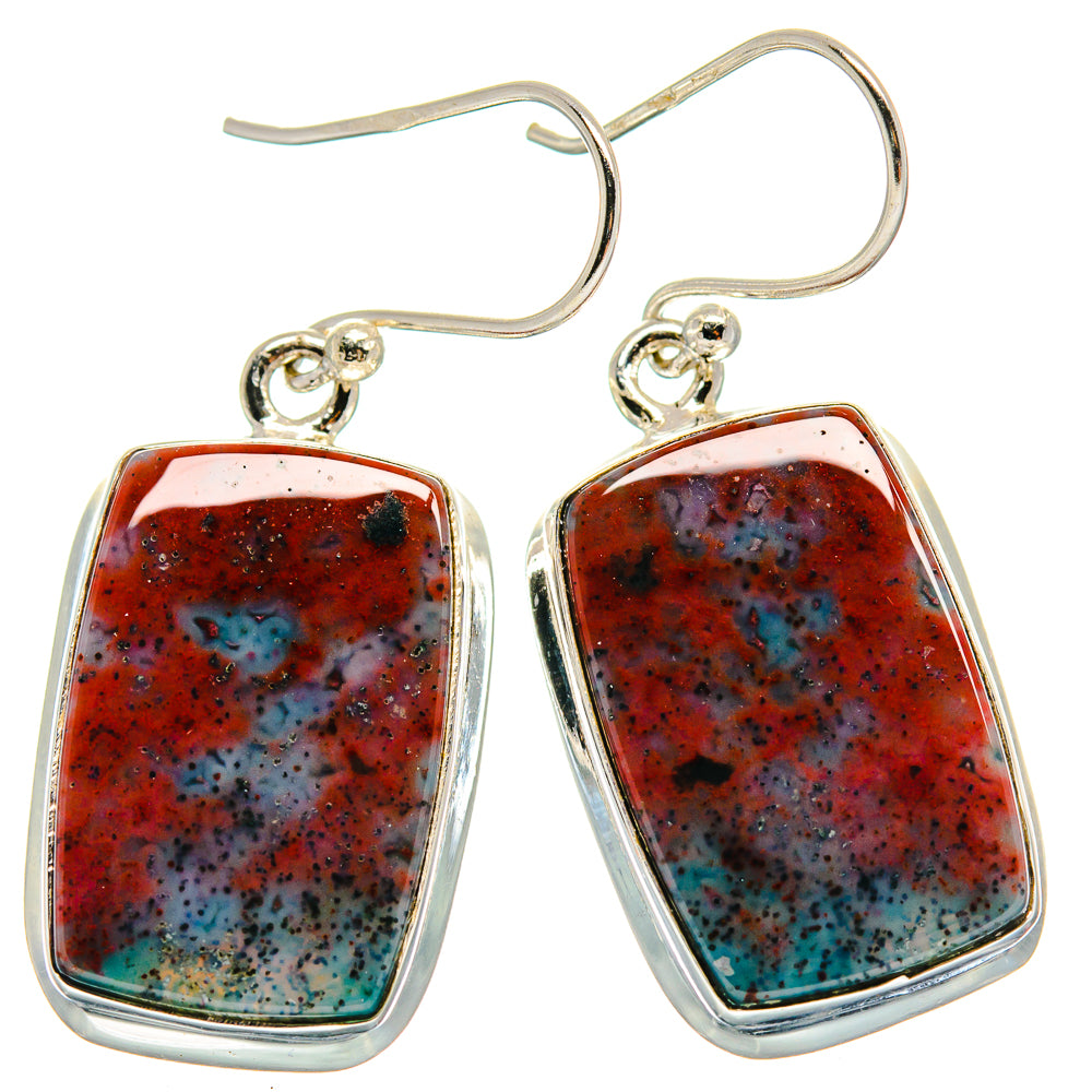 Bloodstone Earrings handcrafted by Ana Silver Co - EARR423951