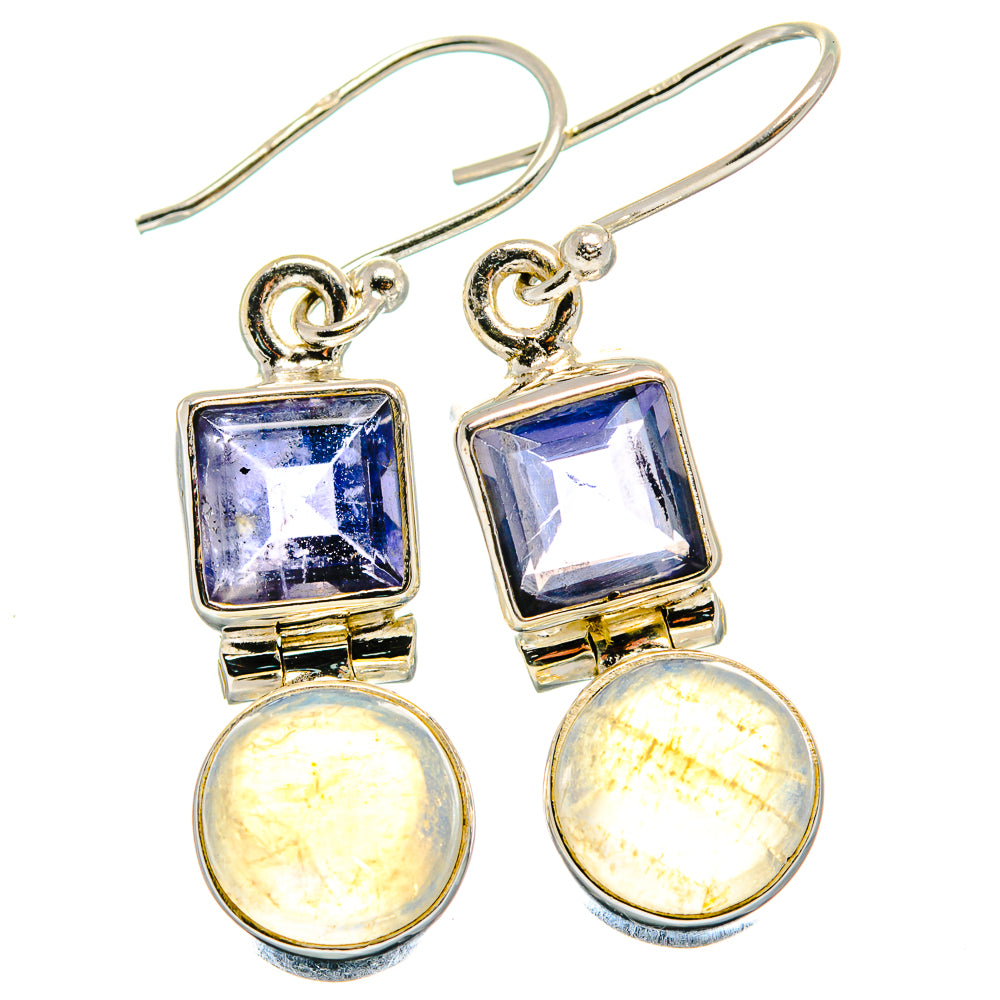 Rainbow Moonstone Earrings handcrafted by Ana Silver Co - EARR423970
