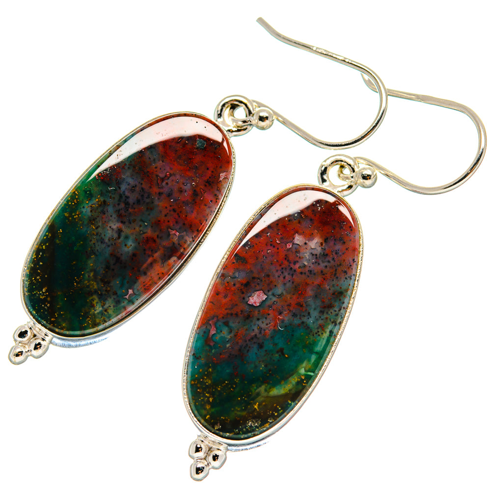 Bloodstone Earrings handcrafted by Ana Silver Co - EARR424005
