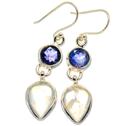 Rainbow Moonstone Earrings handcrafted by Ana Silver Co - EARR424011