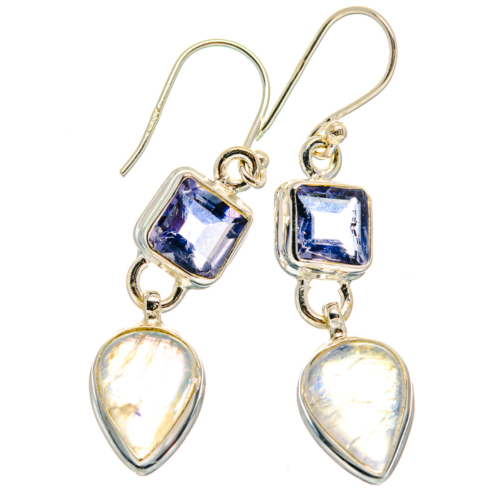 Rainbow Moonstone Earrings handcrafted by Ana Silver Co - EARR424013