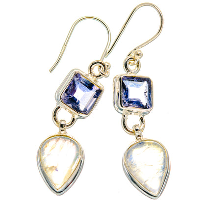 Rainbow Moonstone Earrings handcrafted by Ana Silver Co - EARR424013
