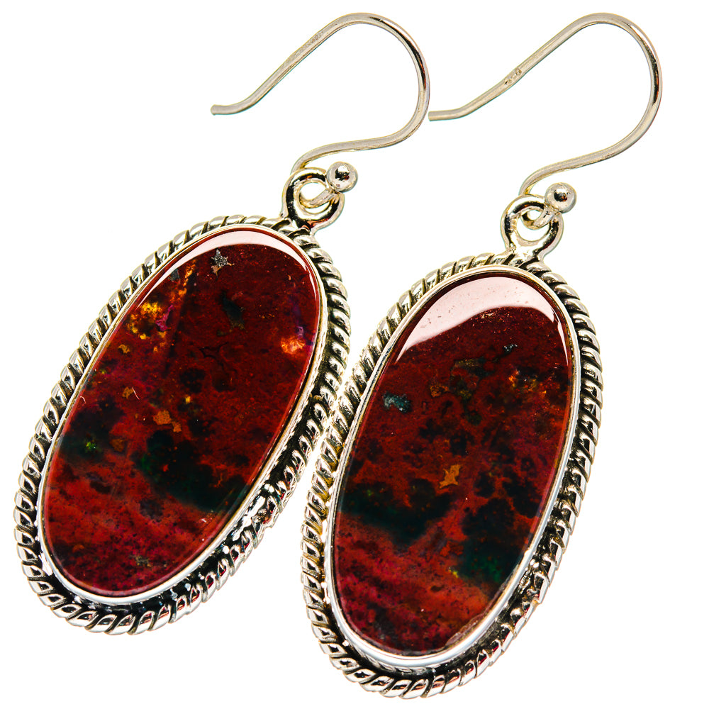 Bloodstone Earrings handcrafted by Ana Silver Co - EARR424020