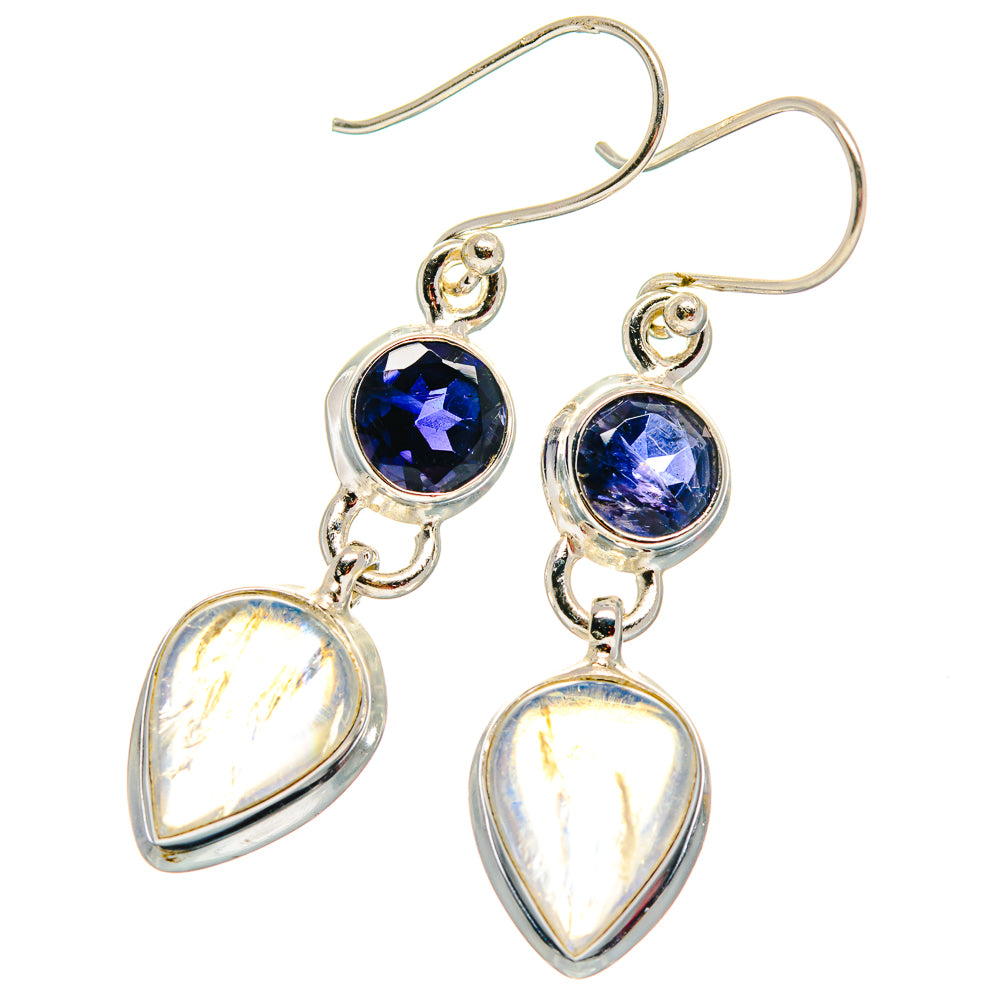 Rainbow Moonstone Earrings handcrafted by Ana Silver Co - EARR424034