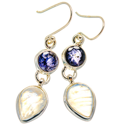 Rainbow Moonstone Earrings handcrafted by Ana Silver Co - EARR424037