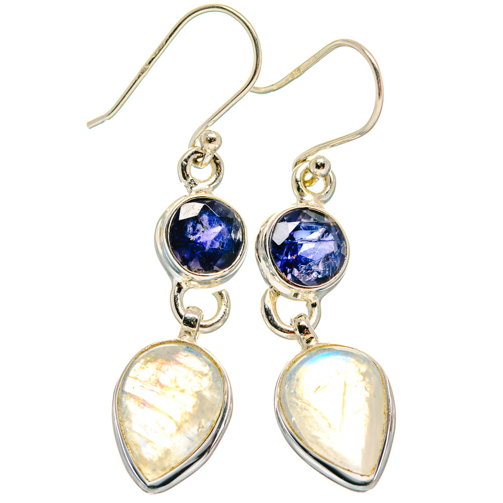 Rainbow Moonstone Earrings handcrafted by Ana Silver Co - EARR424053