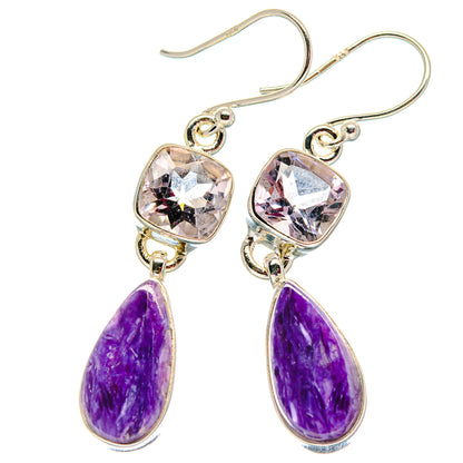 Charoite Earrings handcrafted by Ana Silver Co - EARR424056