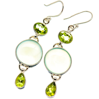 Aqua Chalcedony Earrings handcrafted by Ana Silver Co - EARR424057