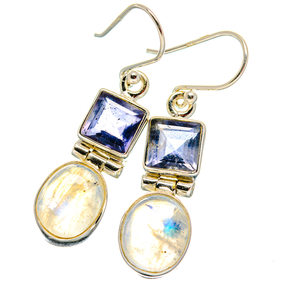 Rainbow Moonstone Earrings handcrafted by Ana Silver Co - EARR424061