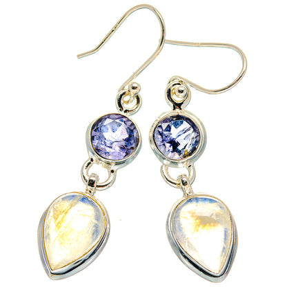 Rainbow Moonstone Earrings handcrafted by Ana Silver Co - EARR424081