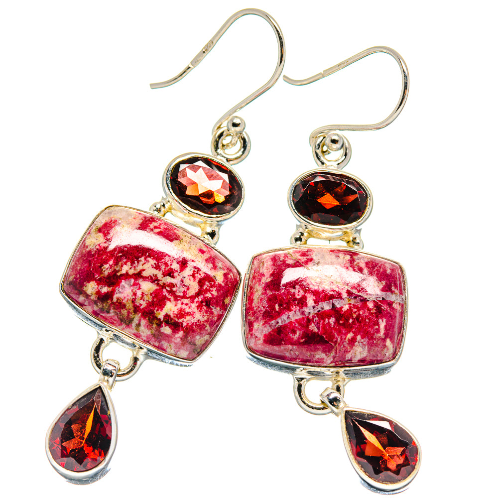 Thulite Earrings handcrafted by Ana Silver Co - EARR424082