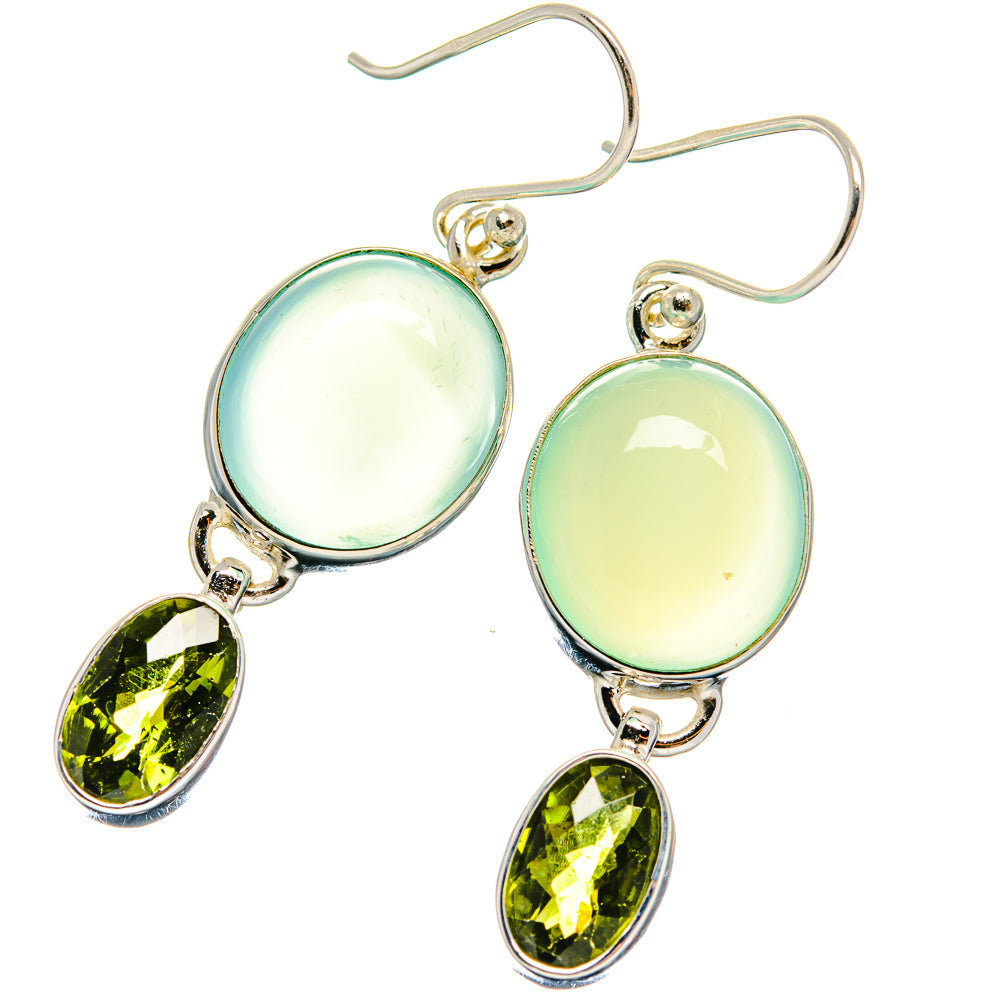 Aqua Chalcedony Earrings handcrafted by Ana Silver Co - EARR424085