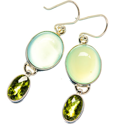Aqua Chalcedony Earrings handcrafted by Ana Silver Co - EARR424085