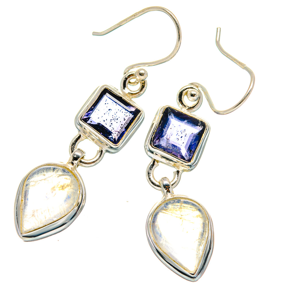 Rainbow Moonstone Earrings handcrafted by Ana Silver Co - EARR424092