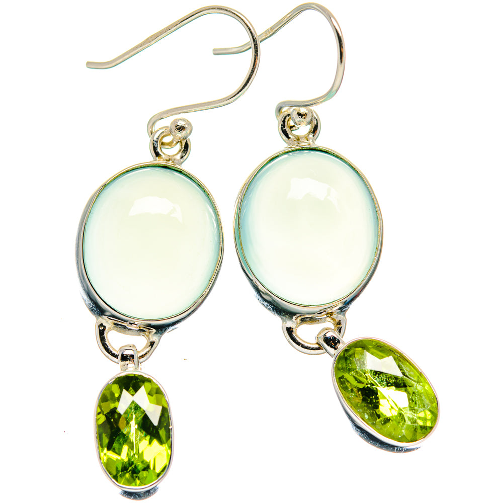 Aqua Chalcedony Earrings handcrafted by Ana Silver Co - EARR424094