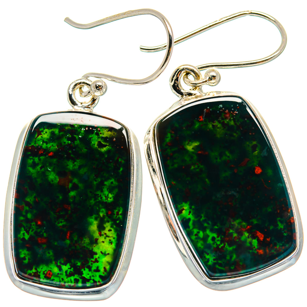 Bloodstone Earrings handcrafted by Ana Silver Co - EARR424095