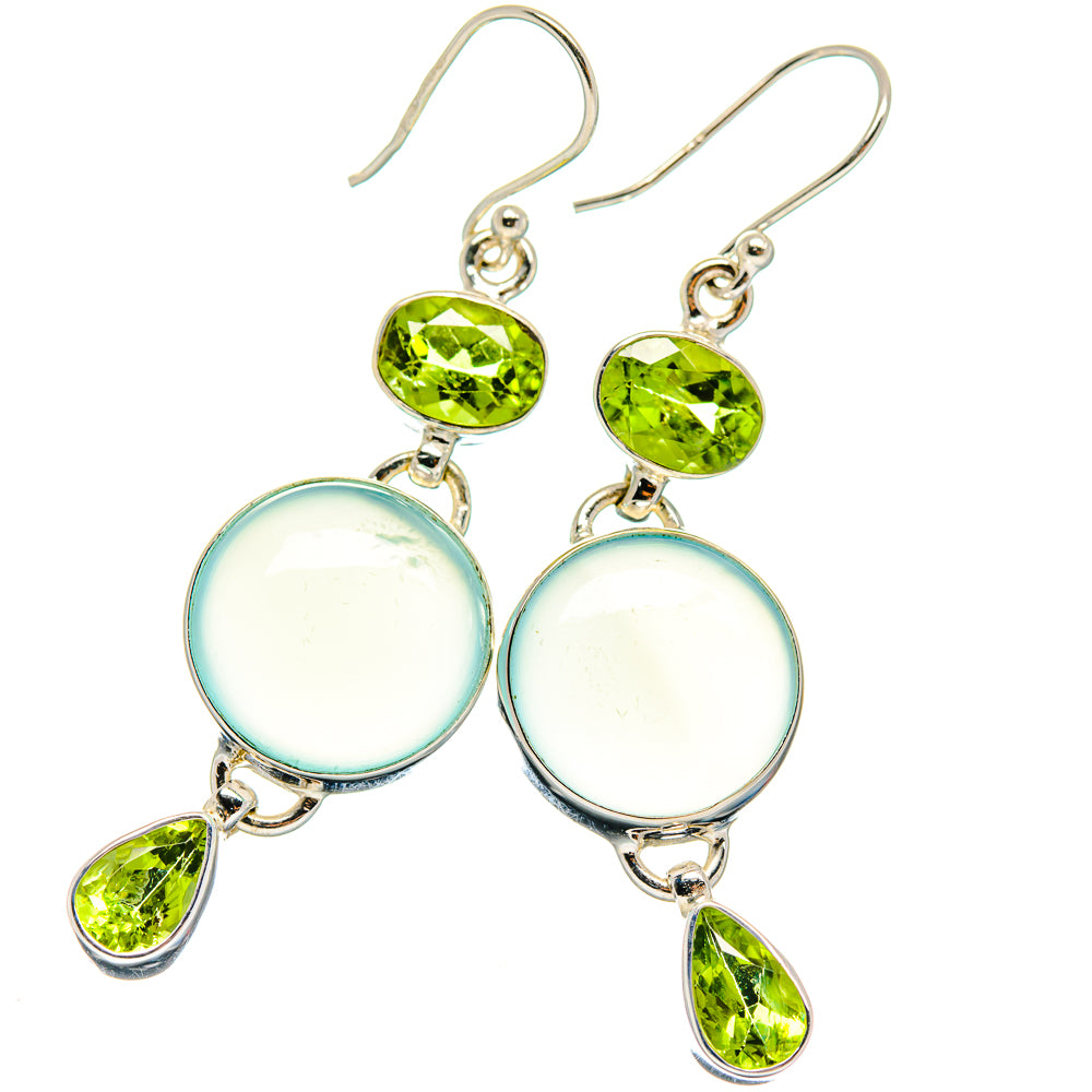 Aqua Chalcedony Earrings handcrafted by Ana Silver Co - EARR424107