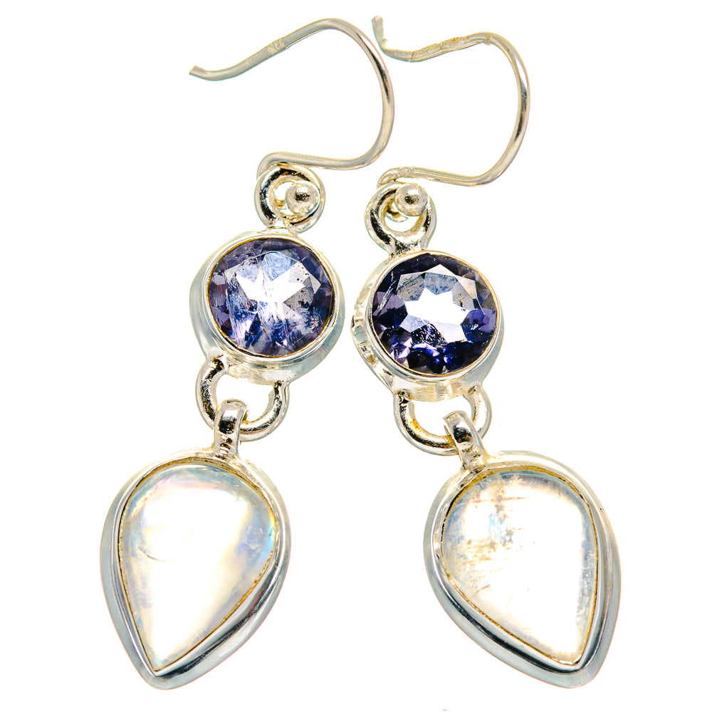 Rainbow Moonstone Earrings handcrafted by Ana Silver Co - EARR424123