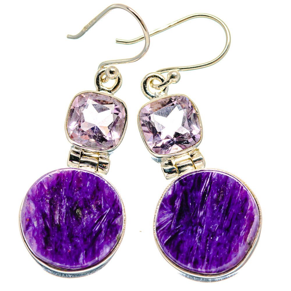 Charoite Earrings handcrafted by Ana Silver Co - EARR424131