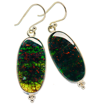 Bloodstone Earrings handcrafted by Ana Silver Co - EARR424132