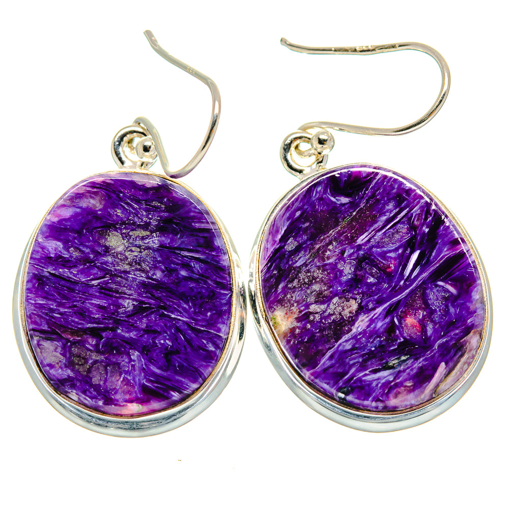 Charoite Earrings handcrafted by Ana Silver Co - EARR424137 - Photo 2