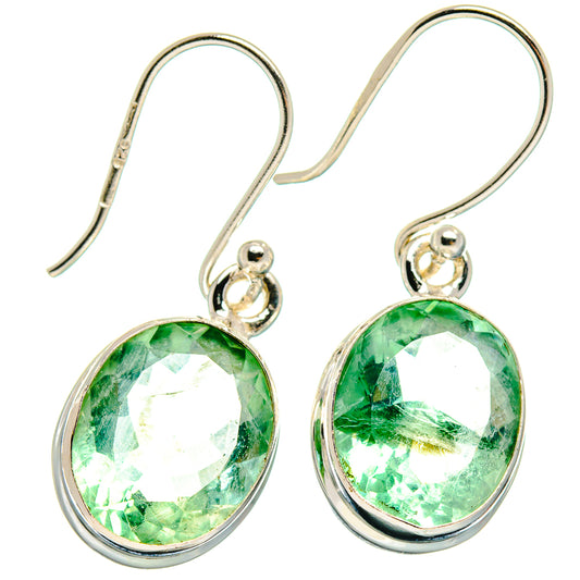 Green Fluorite Earrings handcrafted by Ana Silver Co - EARR424138