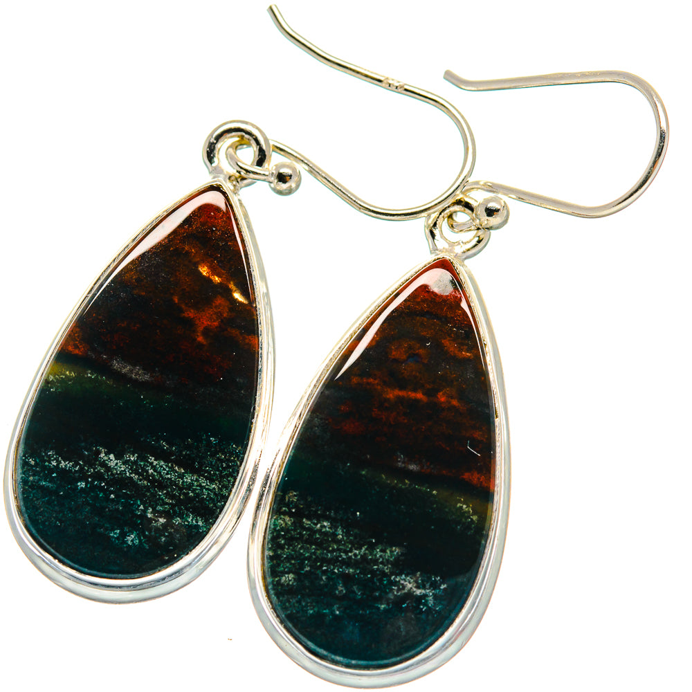 Bloodstone Earrings handcrafted by Ana Silver Co - EARR424139