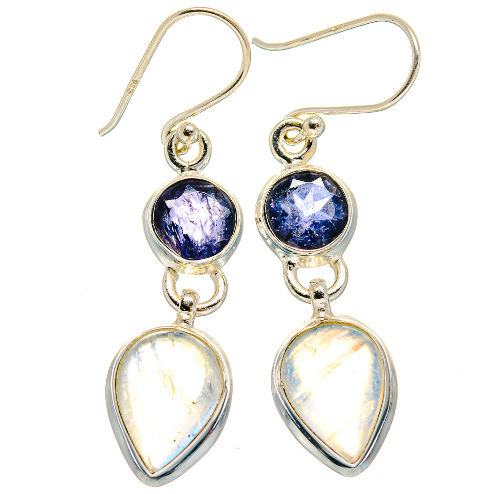 Rainbow Moonstone Earrings handcrafted by Ana Silver Co - EARR424147
