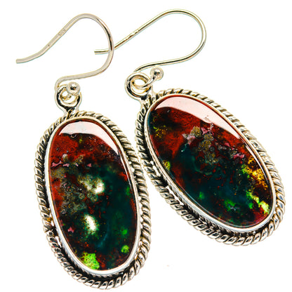 Bloodstone Earrings handcrafted by Ana Silver Co - EARR424163