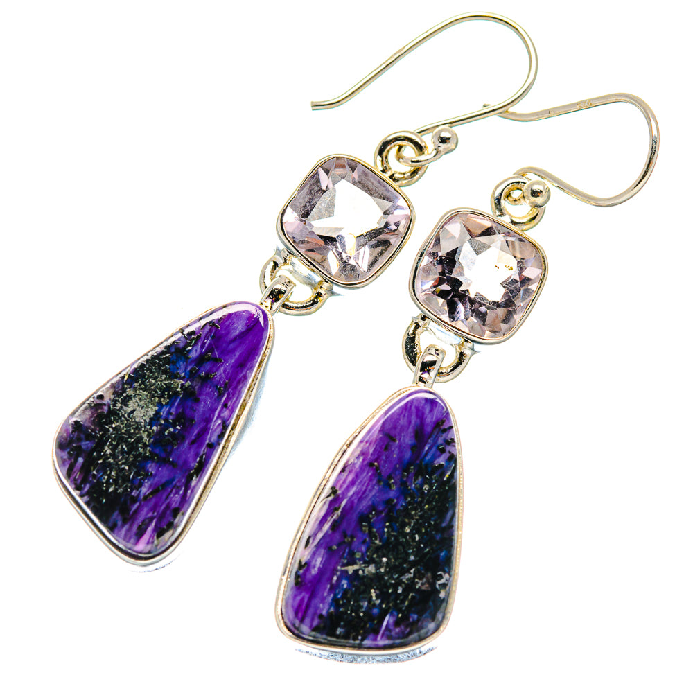 Charoite Earrings handcrafted by Ana Silver Co - EARR424166