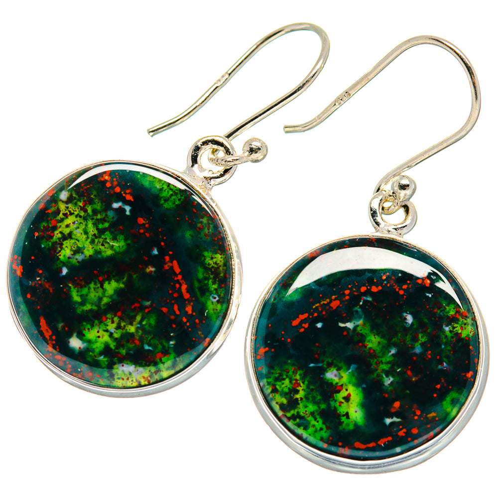 Bloodstone Earrings handcrafted by Ana Silver Co - EARR424167