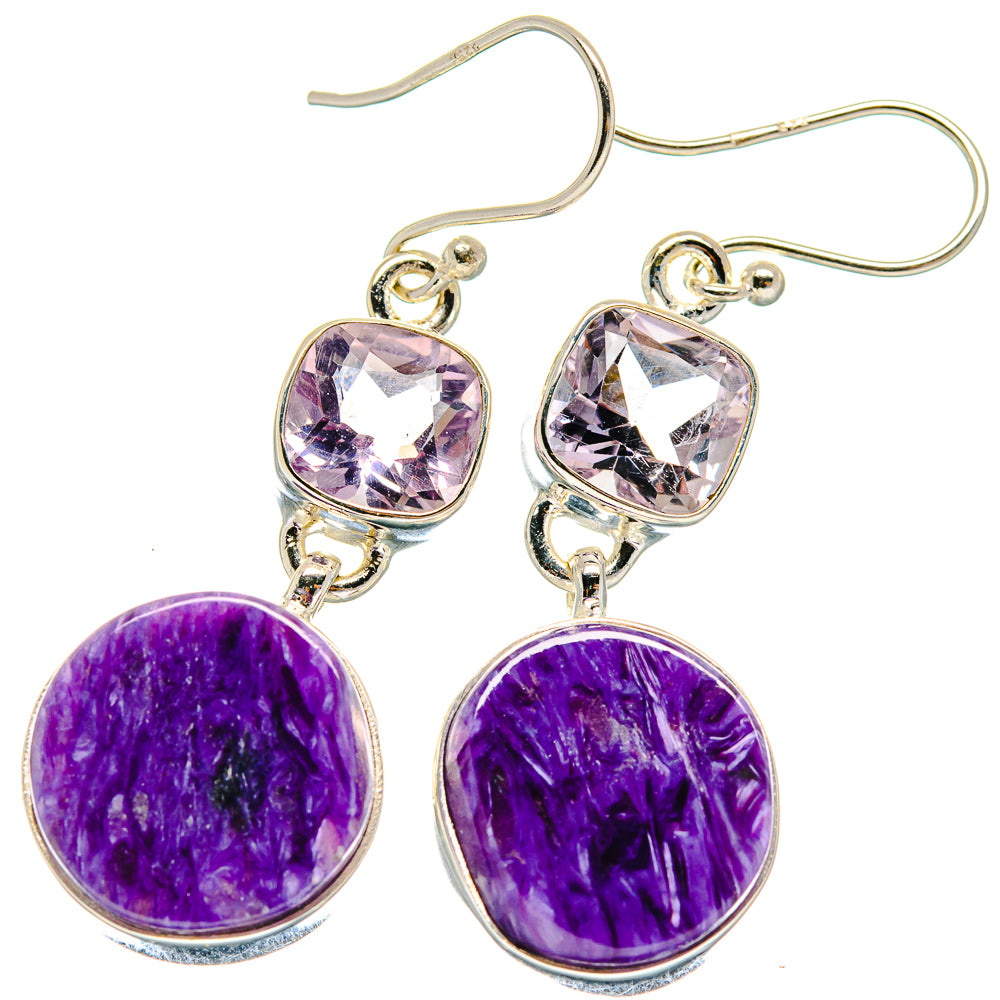 Charoite Earrings handcrafted by Ana Silver Co - EARR424169