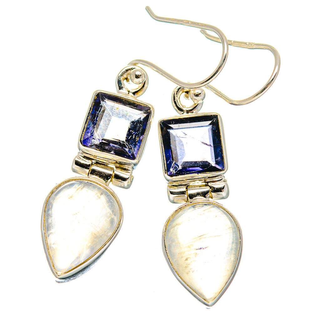 Rainbow Moonstone Earrings handcrafted by Ana Silver Co - EARR424171