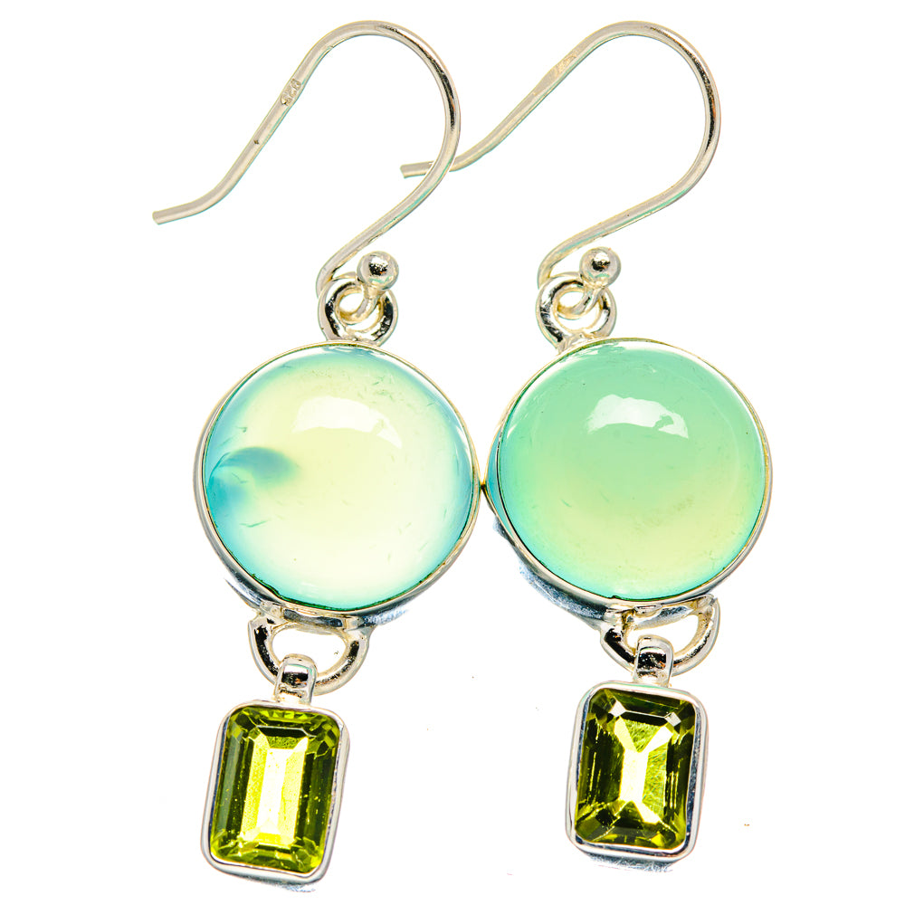 Aqua Chalcedony Earrings handcrafted by Ana Silver Co - EARR424183