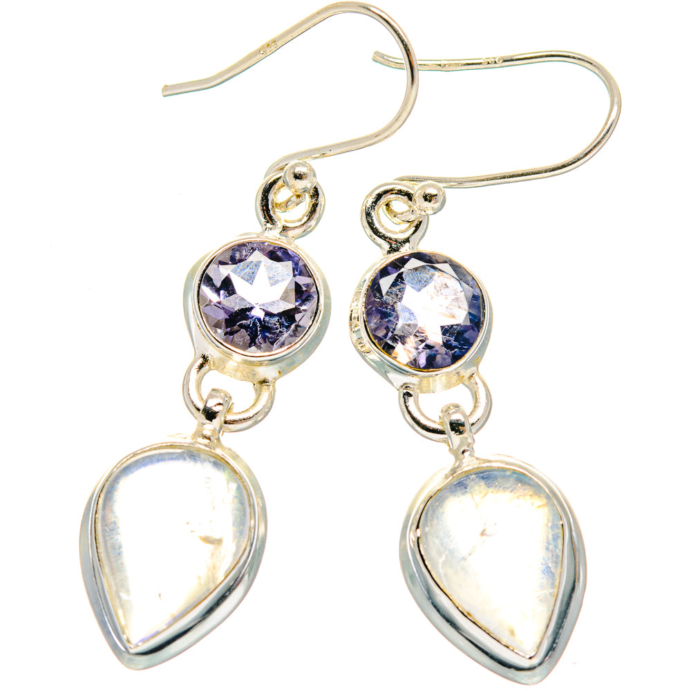 Rainbow Moonstone Earrings handcrafted by Ana Silver Co - EARR424185