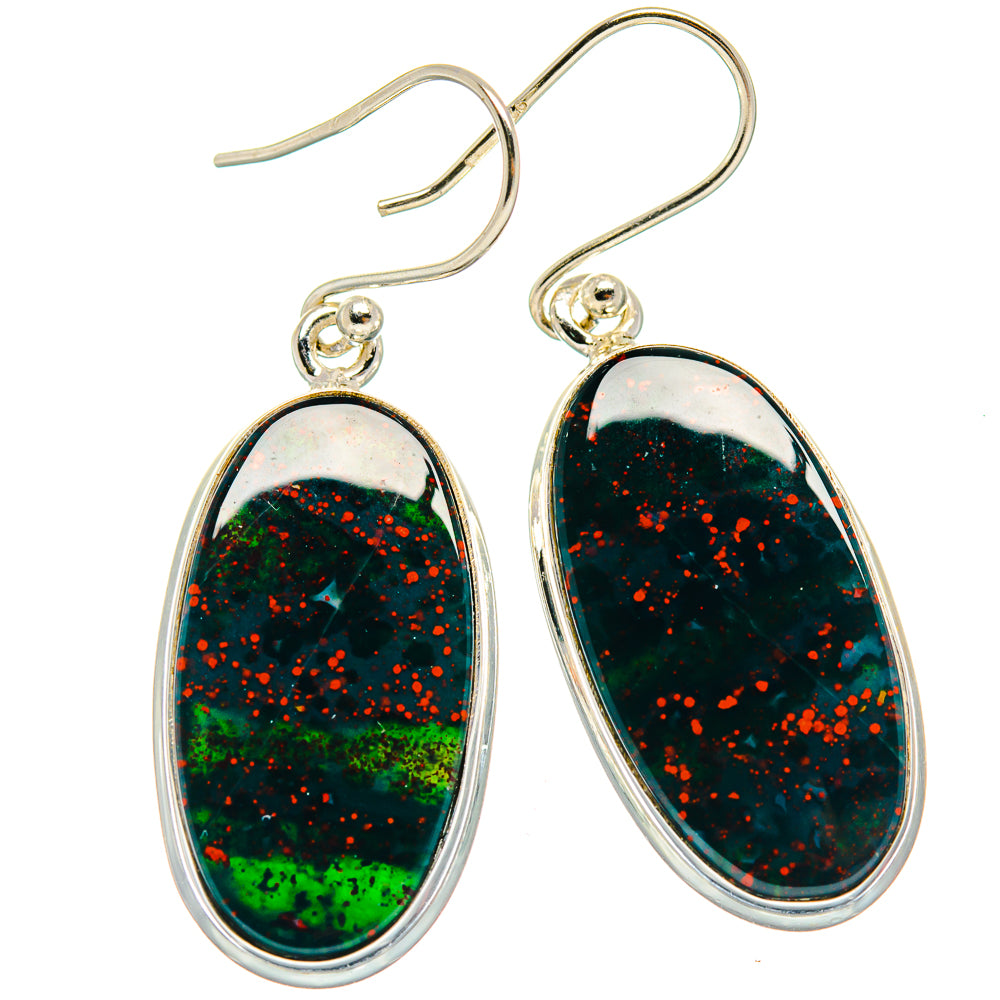 Bloodstone Earrings handcrafted by Ana Silver Co - EARR424188
