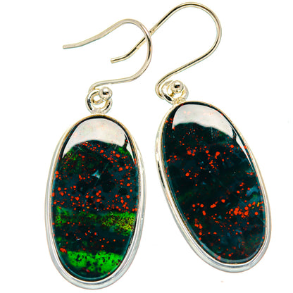 Bloodstone Earrings handcrafted by Ana Silver Co - EARR424188