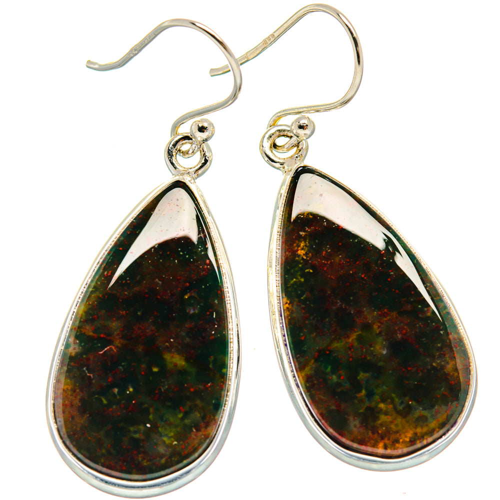 Bloodstone Earrings handcrafted by Ana Silver Co - EARR424190