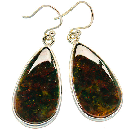 Bloodstone Earrings handcrafted by Ana Silver Co - EARR424190