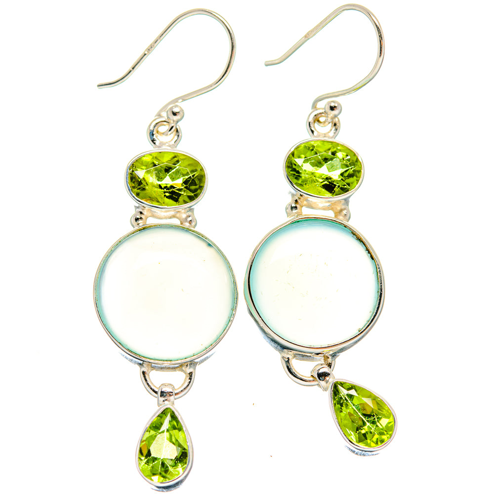 Aqua Chalcedony Earrings handcrafted by Ana Silver Co - EARR424206