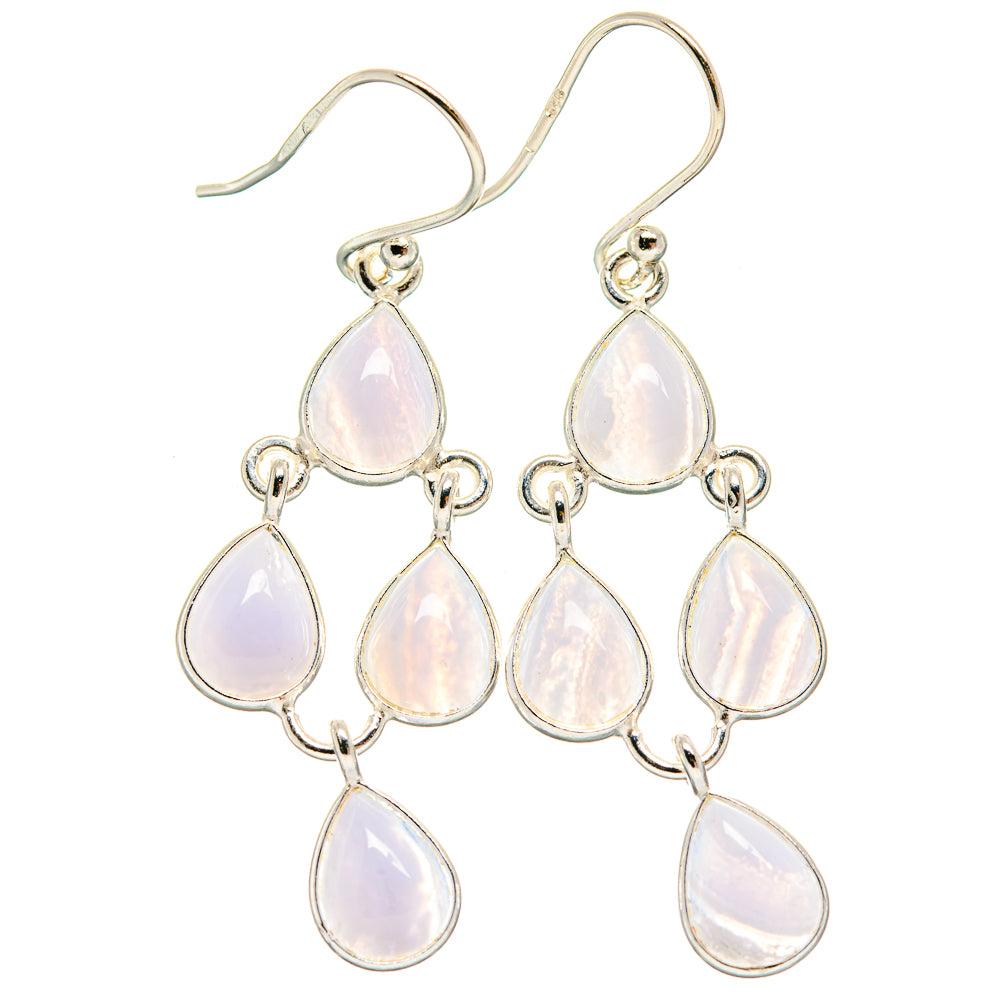 Blue Lace Agate Earrings handcrafted by Ana Silver Co - EARR424209