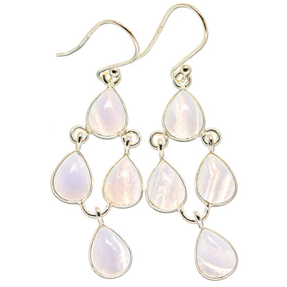 Blue Lace Agate Earrings handcrafted by Ana Silver Co - EARR424209