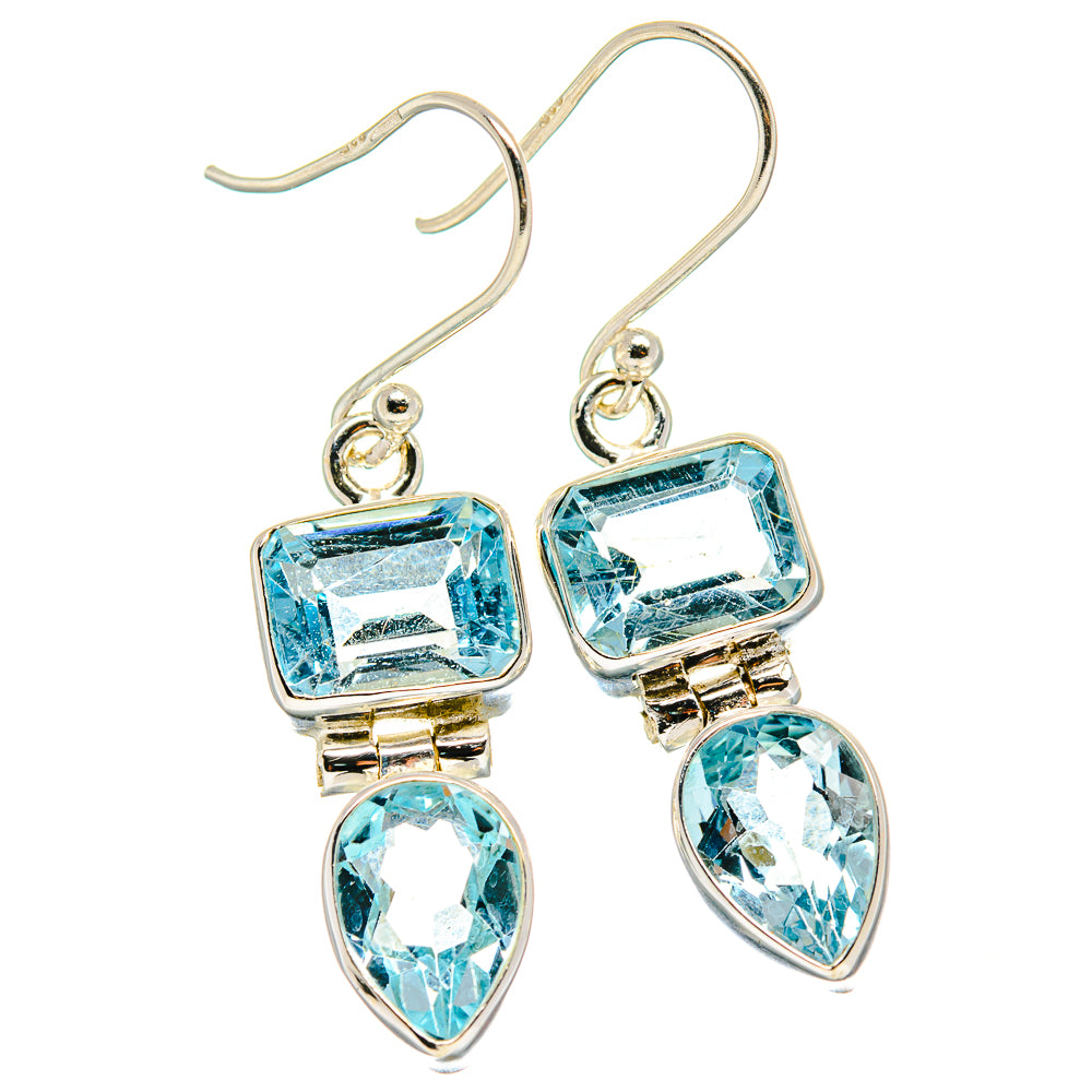Blue Topaz Earrings handcrafted by Ana Silver Co - EARR424215