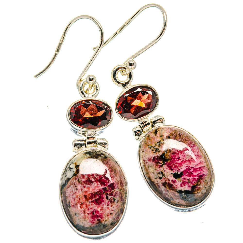 Rhodonite Earrings handcrafted by Ana Silver Co - EARR424234