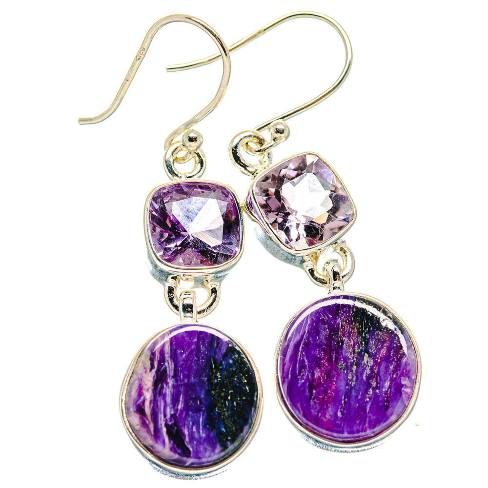 Charoite Earrings handcrafted by Ana Silver Co - EARR424240