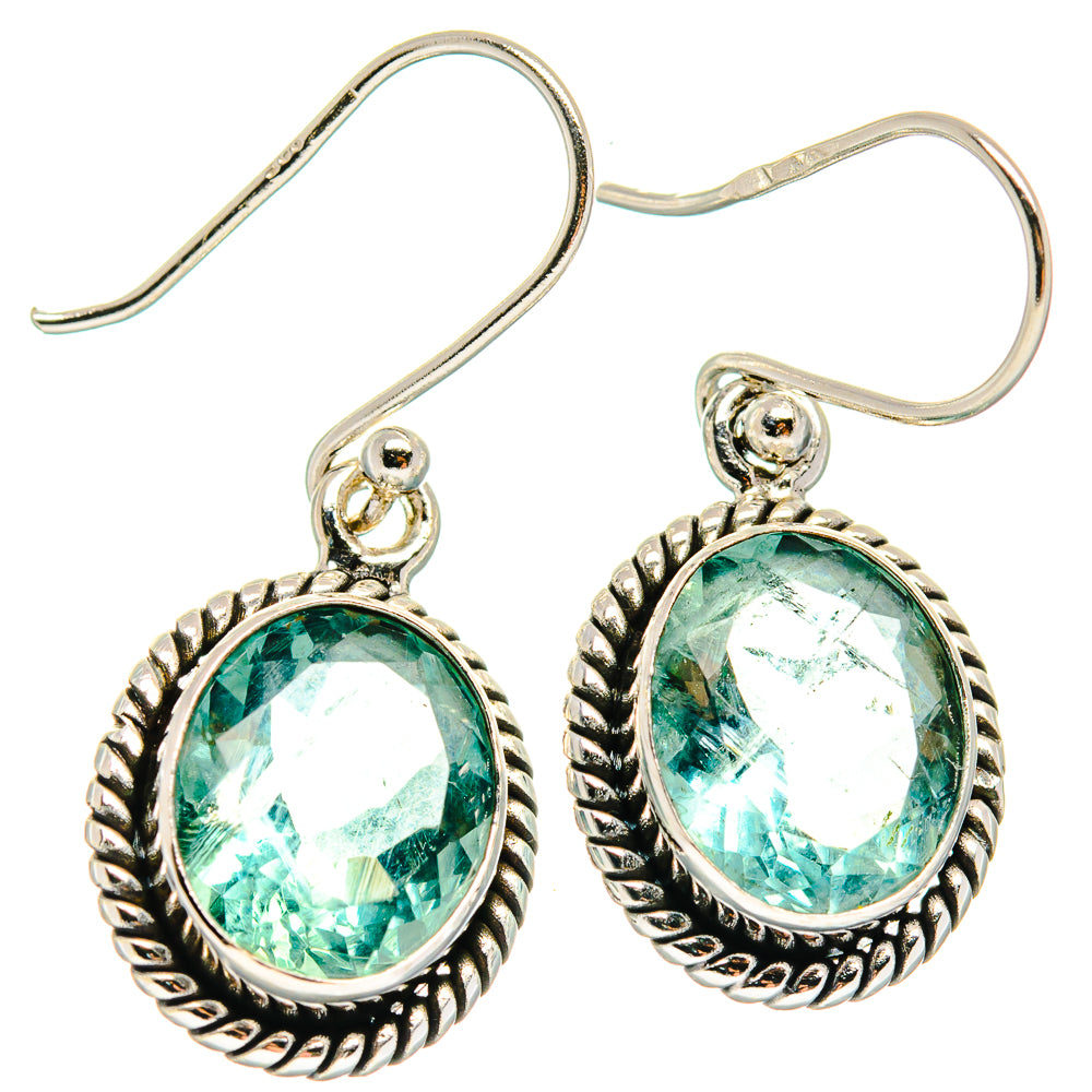 Green Fluorite Earrings handcrafted by Ana Silver Co - EARR424267