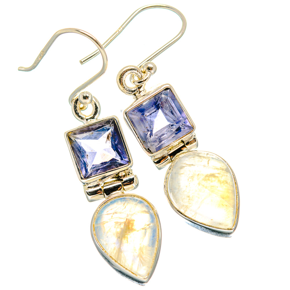 Rainbow Moonstone Earrings handcrafted by Ana Silver Co - EARR424270